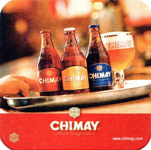 chimay wh-b chimay quad 7a (185-3 flaschen & glas auf tablett)